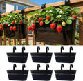LaLaGreen Outdoor Rail Planter (17 in, 6 Pack) Black Metal Deck Fence Pots