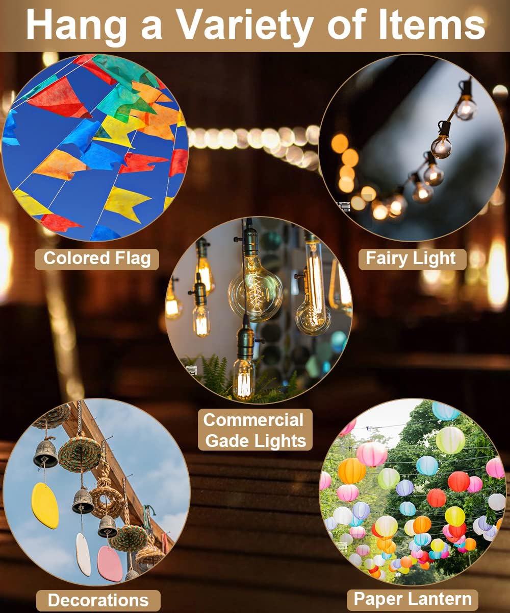 Queension 10FT Deck String Light Poles for Outdoor String Lights, 2pcs