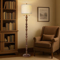 Scenekoy 65.5" Natural Real Wood Floor Lamp with Dual Pull Chains Switch