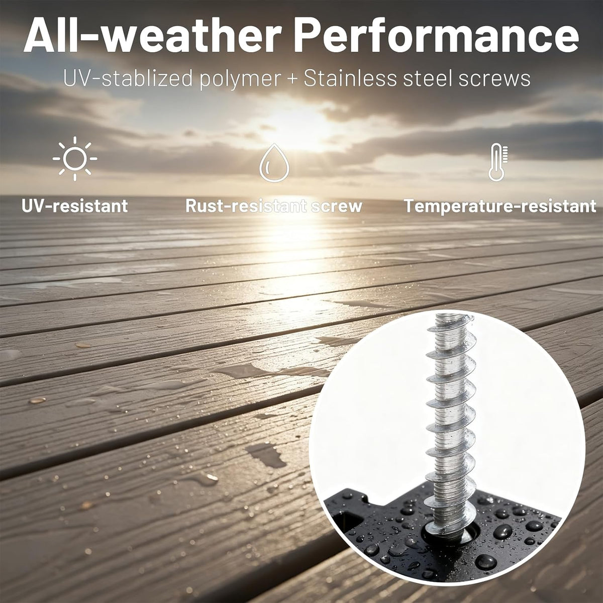 zonegrace 1000 pcs hidden deck fasteners for composite, side view