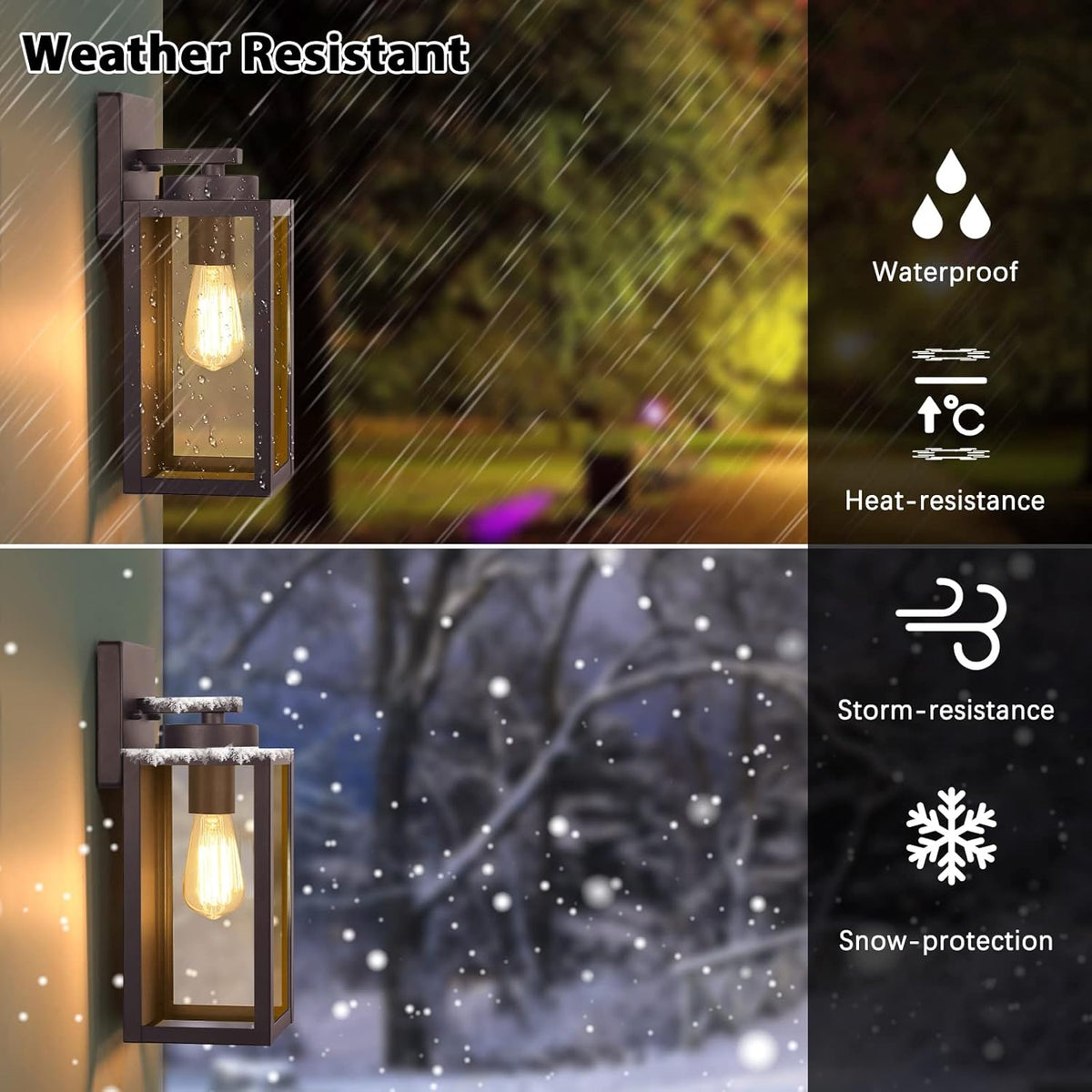 BesLowe Outdoor Wall Light Fixtures, Oil-Rubbed Bronze Wall Lanterns