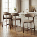 Bar Stools Set of 3, 25.6″ Counter Height Bar Stools with Wood Legs