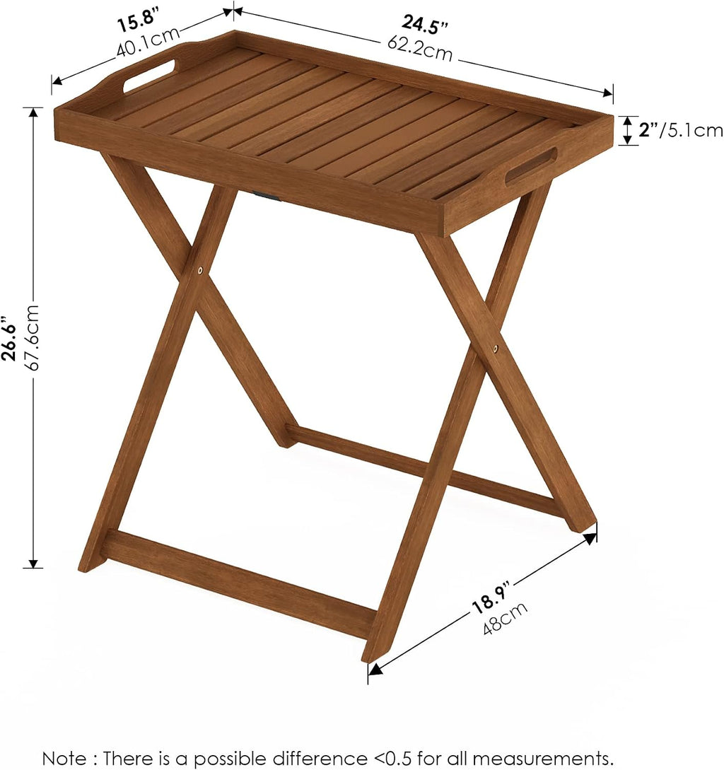 Furinno TIOMAN Outdoor Patio Tray Table, Natural