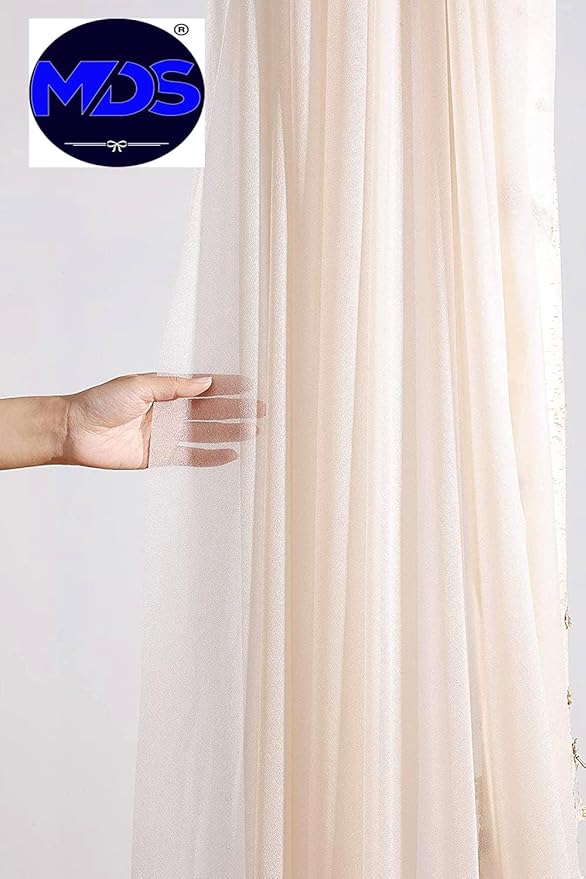 MDS Halloween Chiffon Draping Fabric - 2 Panel, 30" Wide x 40ft Long - Sheer Spooky Arbor & Canopy Drapery for Haunted House Backdrops, Party Ceilings, DIY Costumes & Themed Events - Nude (Pack of 2)