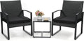 Murago Outdoor 3-Piece Wicker Bistro Set, Patio Conversation Set