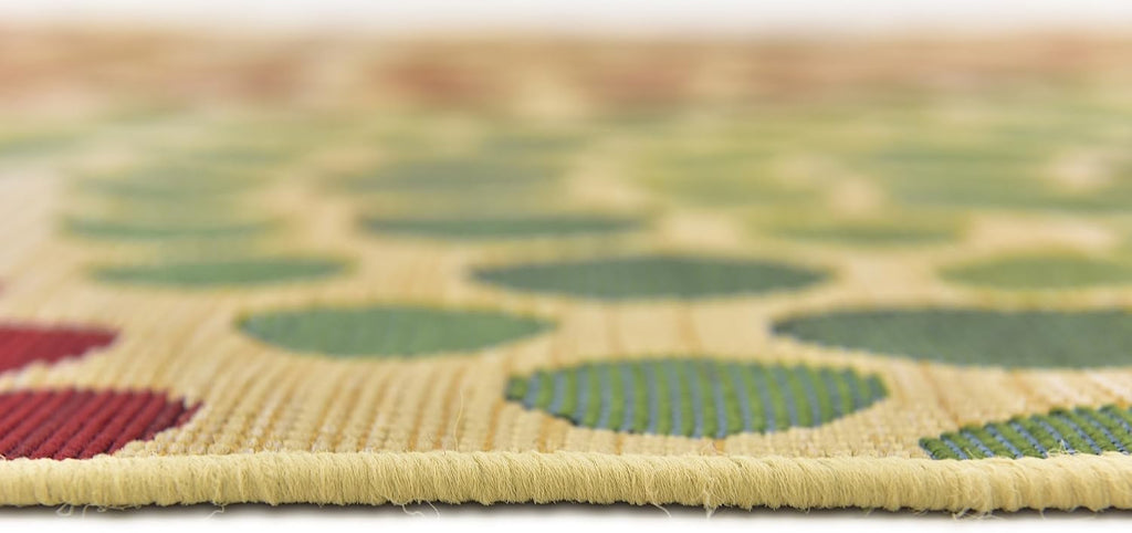 Unique Loom Outdoor Modern Collection Area Rug - Spark (4' 1" x 6' 1" Rectangle, Beige/ Burgundy)