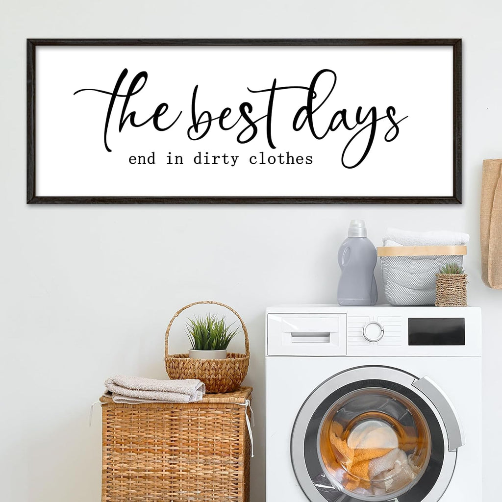 Laundry Room Wall Decor, 40"×15", Black