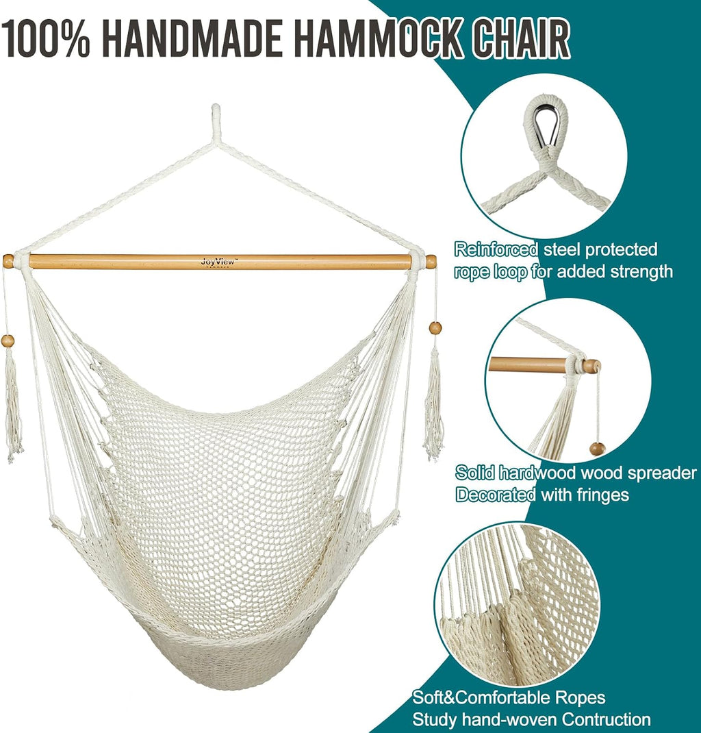 joyview hanging hammock chair, caribbean rope swing chair, side view