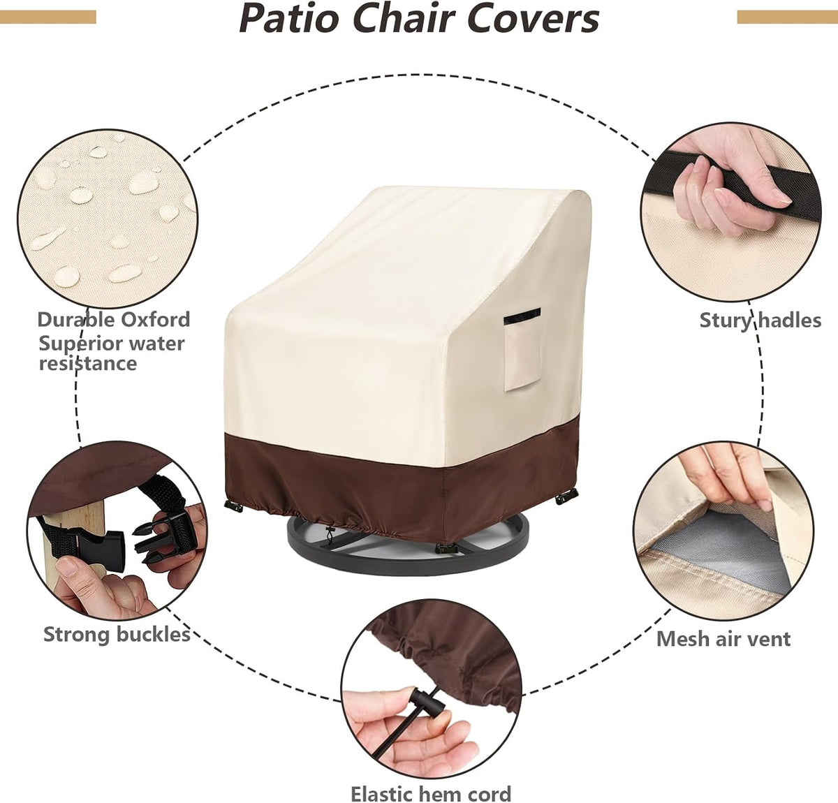 Waterproof Patio Chair Covers 2 Pack, 35" W x 37" D x 38.5" H