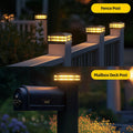 12 Pack Solar Post Cap Lights Outdoor Waterproof, Warm & Cool White, Black