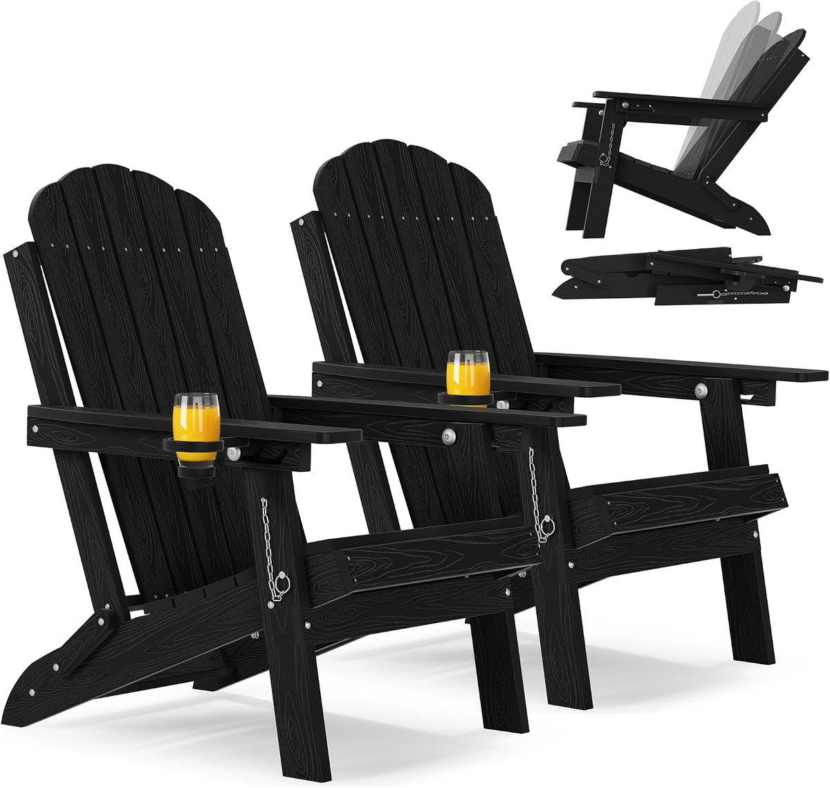 YEFU Adirondack Chairs Set of 2 for Outdoor: Folding Adirondack Chair