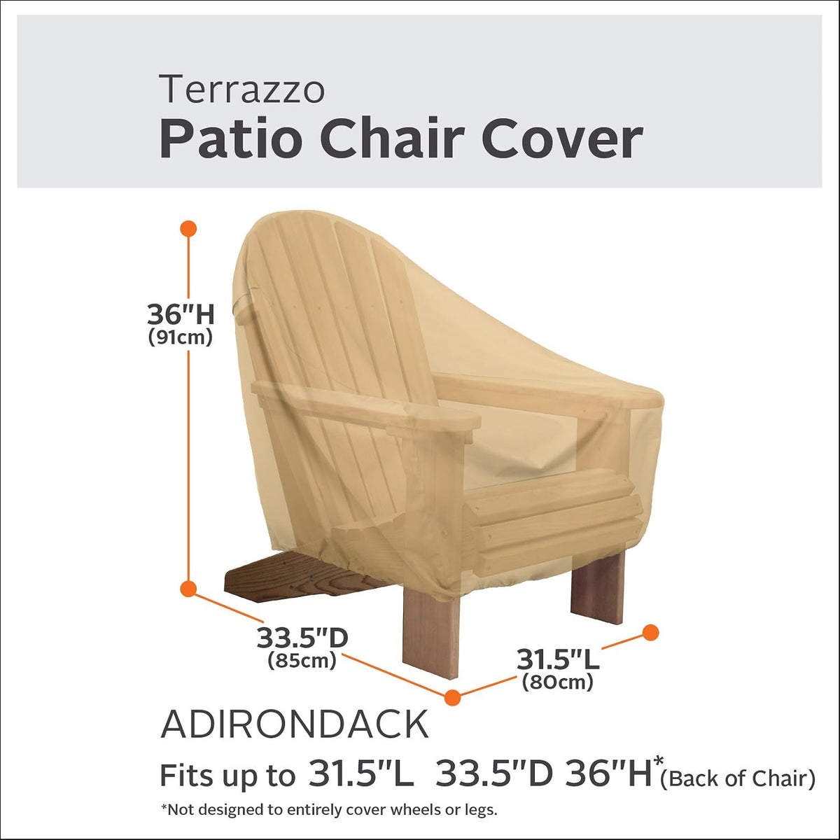 classic accessories terrazzo patio adirondack chair cover shown in use