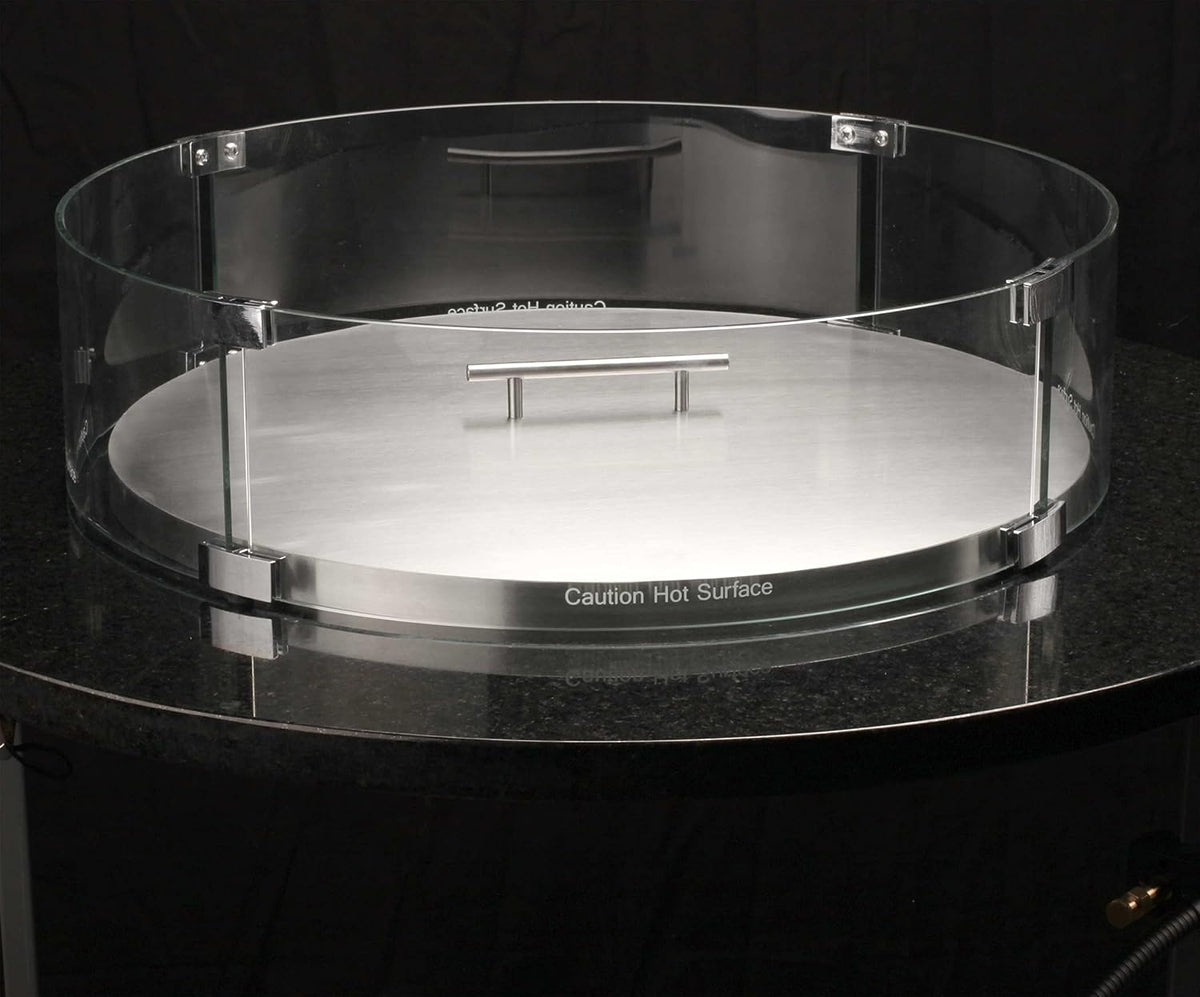 Celestial Fire Pit Cover for 19” Round Burner Pan (22" Actual Size), Stainless Steel