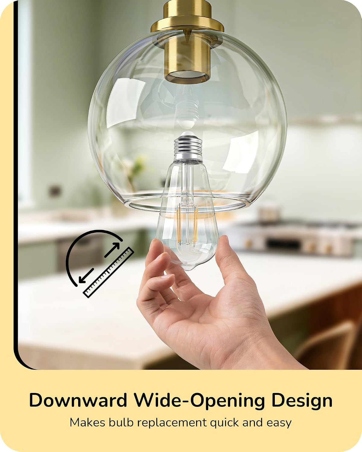 edishine pendant lights 2-pack kitchen island black gold showing dimensions