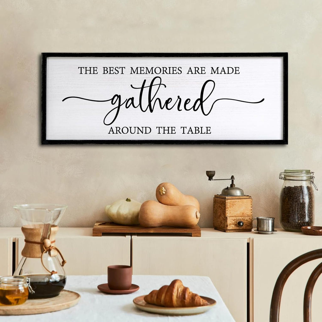 The Best Memories are Made Gathered Around The Table Framed Wall Art 40''