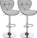 Yaheetech Bar Stools Set of 2 Modern Swivel Counter Barstools Light Gray