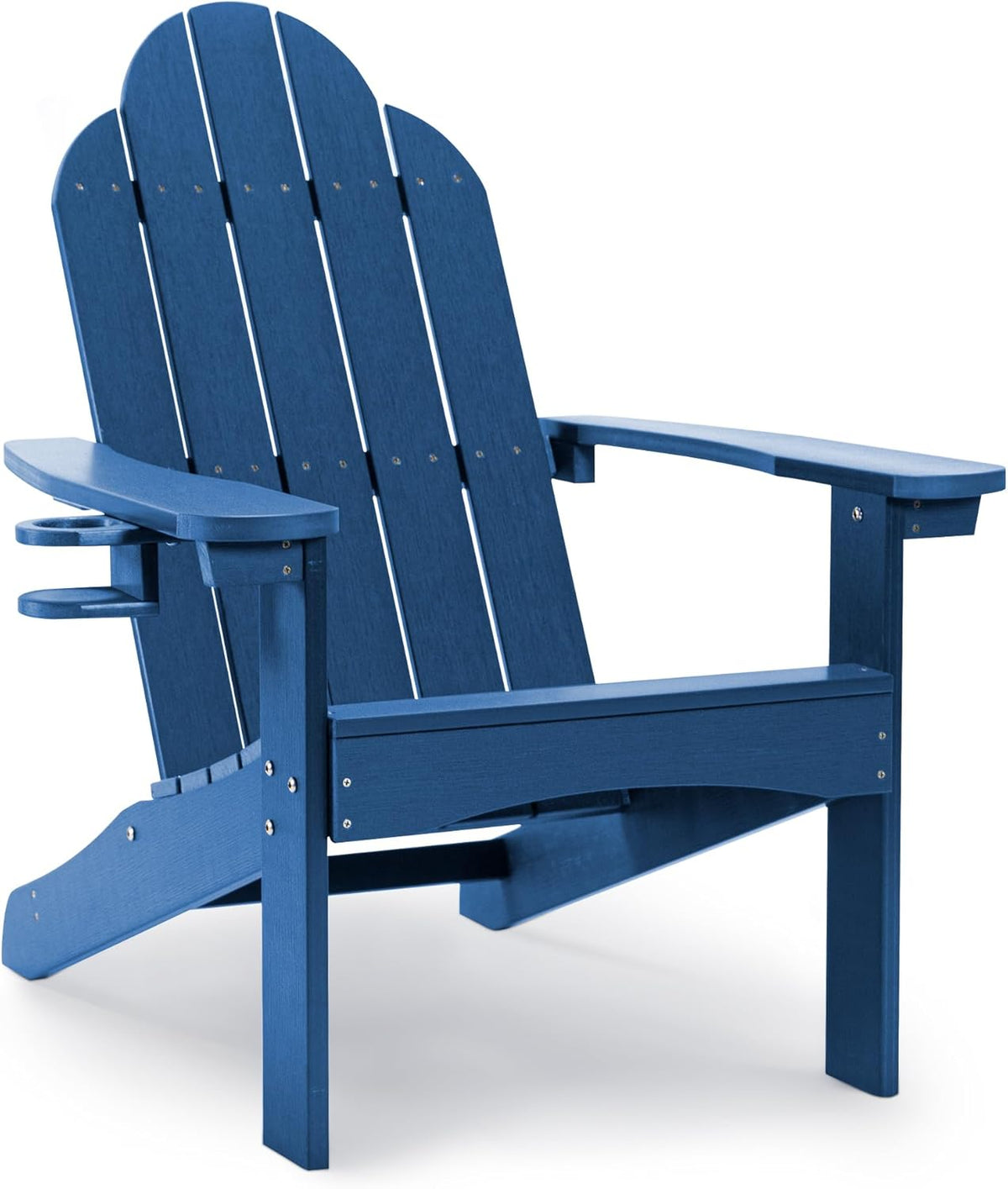 LUE BONA HDPS Outdoor Adirondack Chair, Cup Holder, Navy Blue