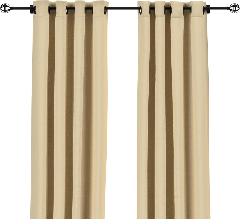 sunbrella canvas antique beige outdoor curtain with dark showing dimensions