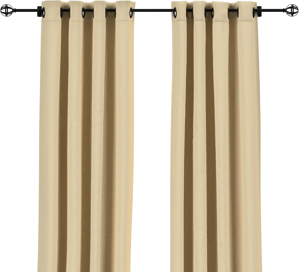 sunbrella canvas antique beige outdoor curtain with dark showing dimensions