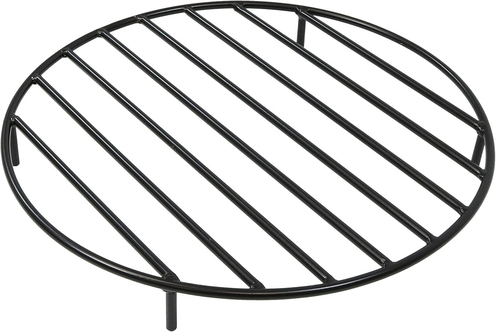 Sunnydaze Elevated Fire Pit Grate for Wood, Metal, 24” Dia, Round, Black