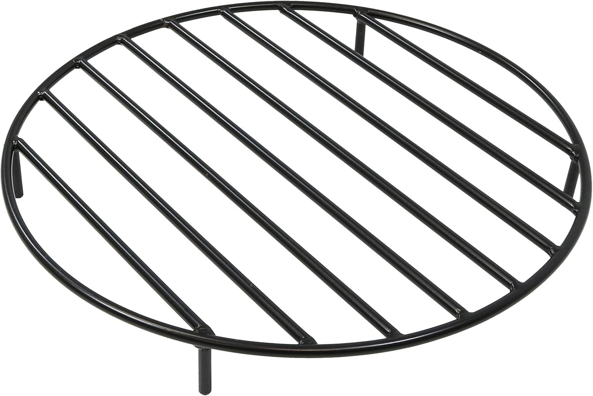 Sunnydaze Elevated Fire Pit Grate for Wood, Metal, 24” Dia, Round, Black