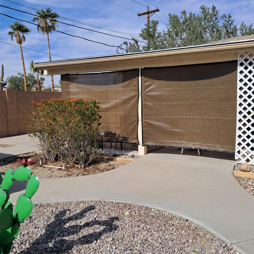 90% sun shade cloth for patio, 12x12 ft showing dimensions