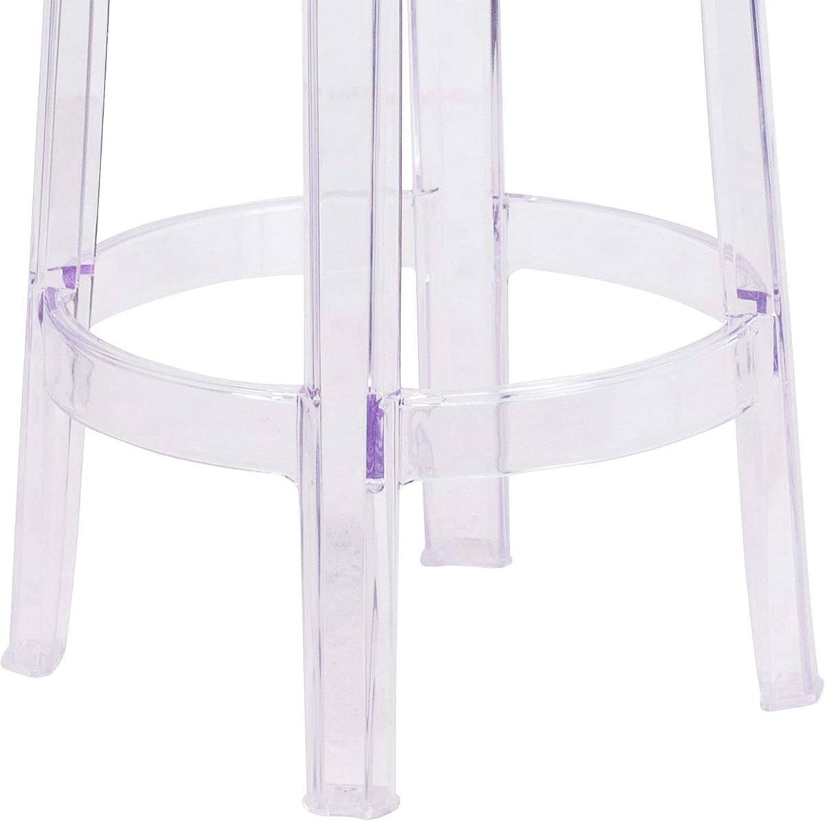 flash furniture laney 25.75" indoor/outdoor counter height transparent showing dimensions