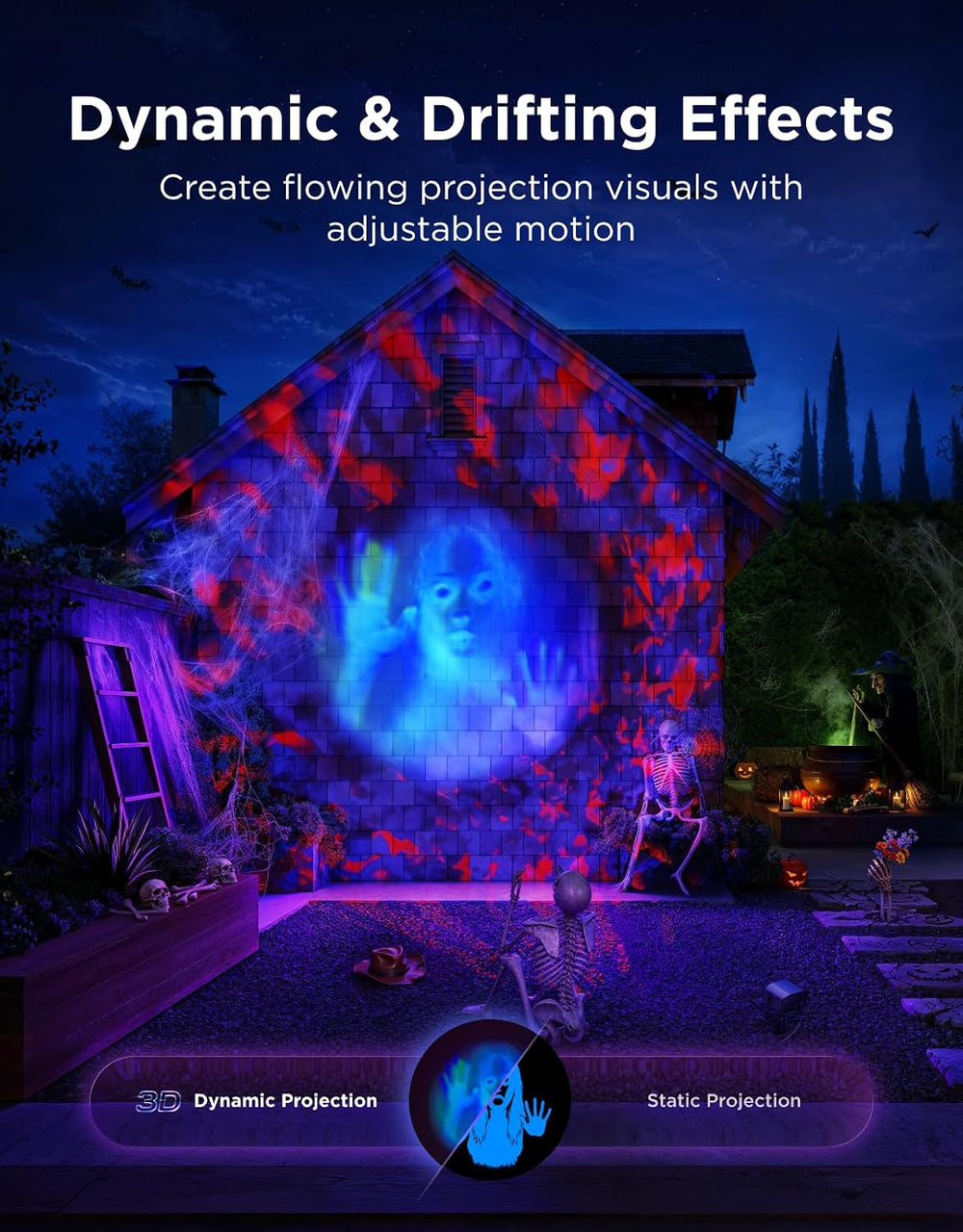 Govee Outdoor Halloween Projector Light, 3D Dynamic Visual Holiday Decor