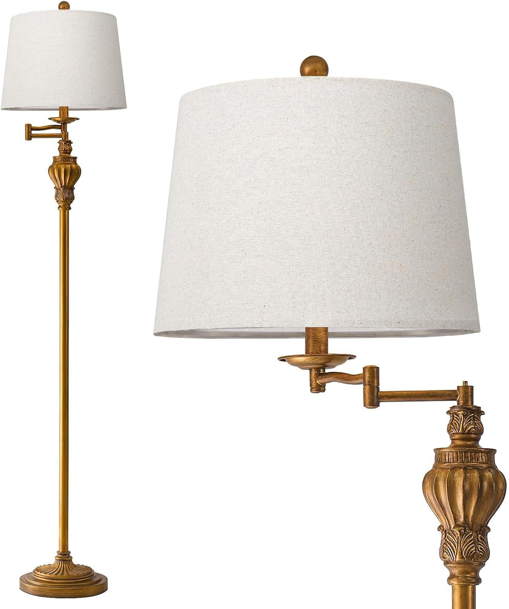 Vintage Floor Lamp with 350° Adjustable Swing Arm 61" Lamps for Living Room
