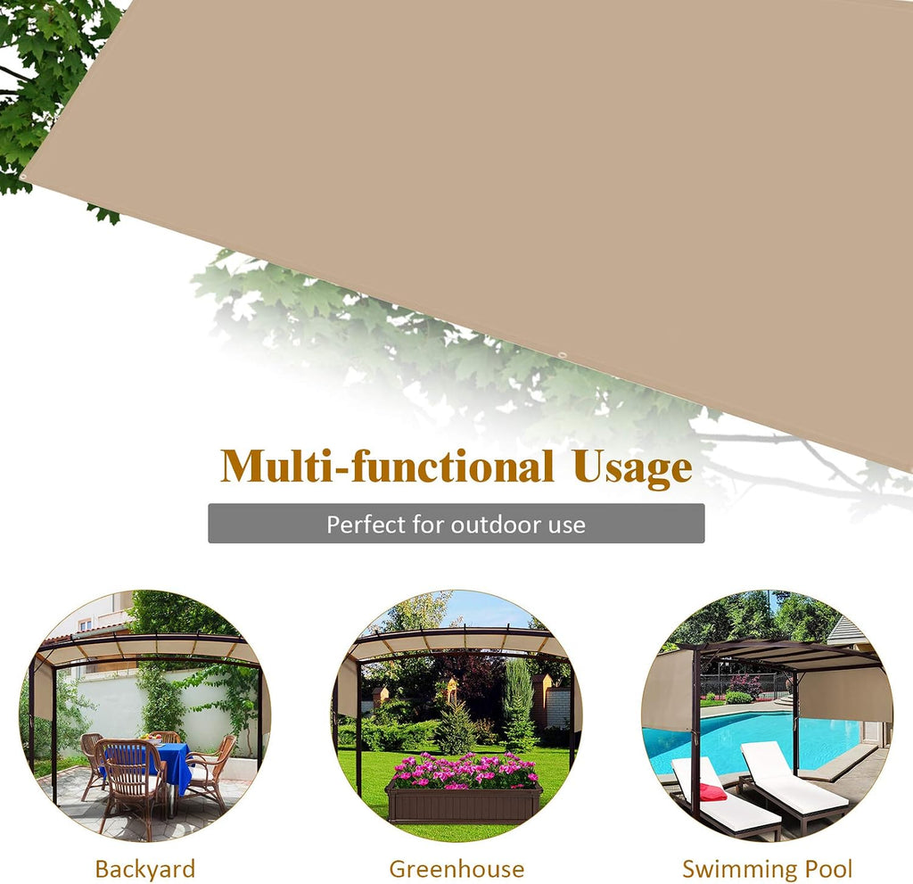 Tangkula 16.7x6.7 Ft Pergola Replacement Canopy Shade Cover, Beige