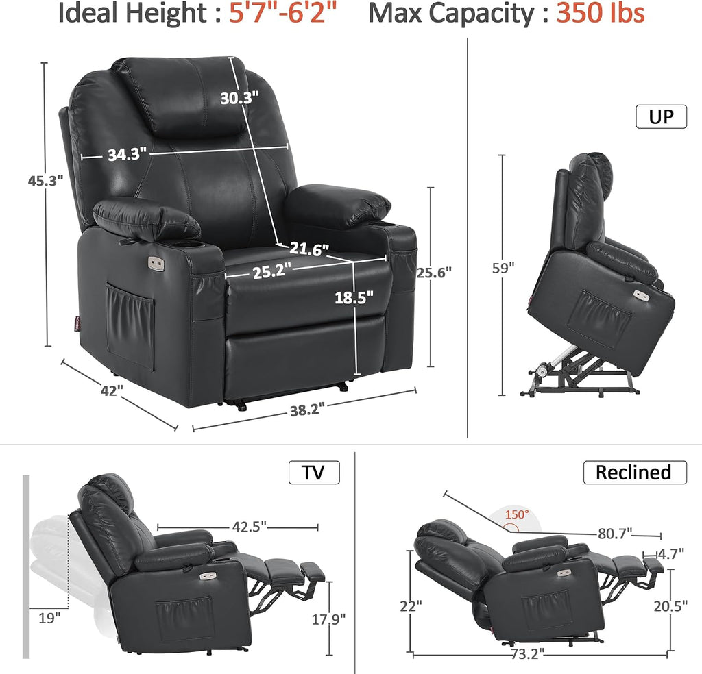 MCombo Oversized Power Lift Recliner Chair for Elderly, Big and Tall R7510