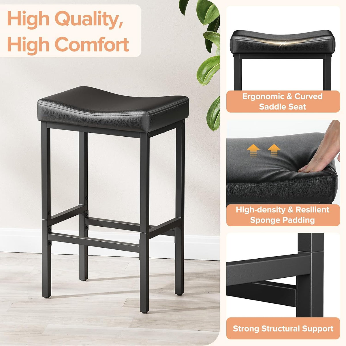 Compact 24 Inch Counter Height Bar Stools Set of 2
