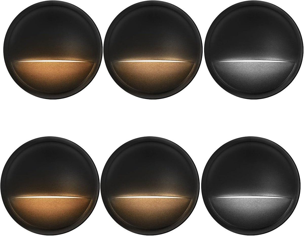 led low voltage deck lights outdoor waterproof,6-pack 3cct, front angle view