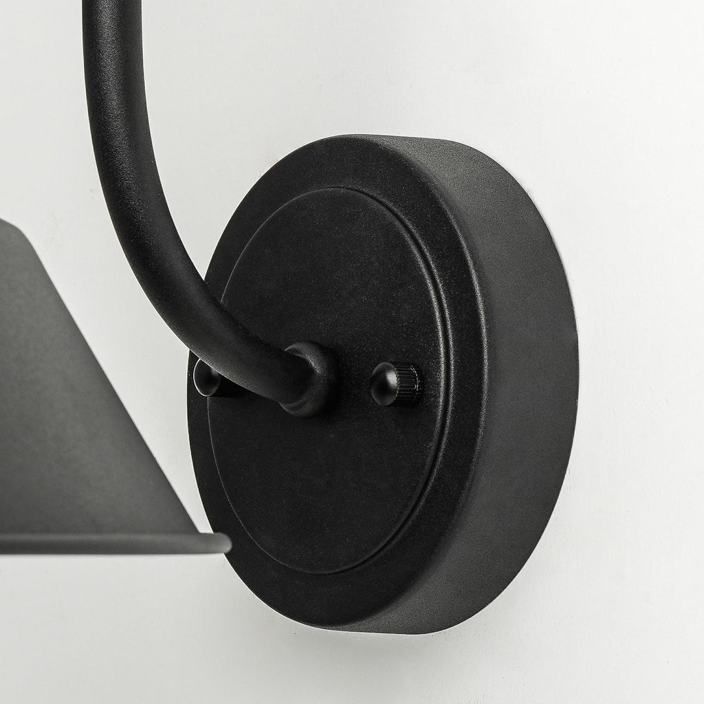 mirrea Farmhouse Outdoor Gooseneck Barn Wall Light, Matte Black, 14", 2 Pack