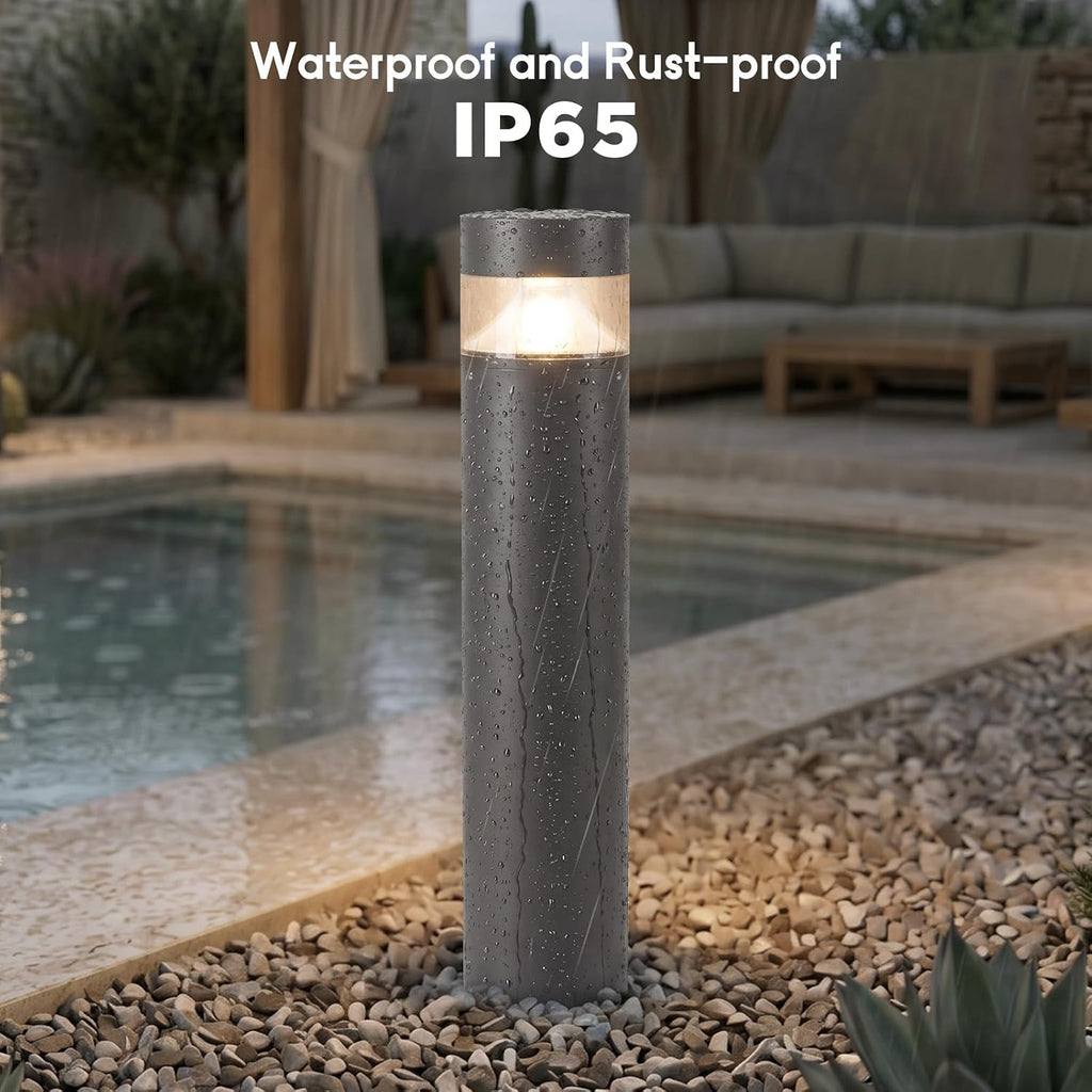31.5'' Outdoor Pathway Lights Hard Wired, IP65 Waterproof Driveway Lights, AC100-240V Path Light, 3000K LED Bollard Light Outdoor, Modern Landscape Lighting for Walkway Garden Lawn Patio Yard