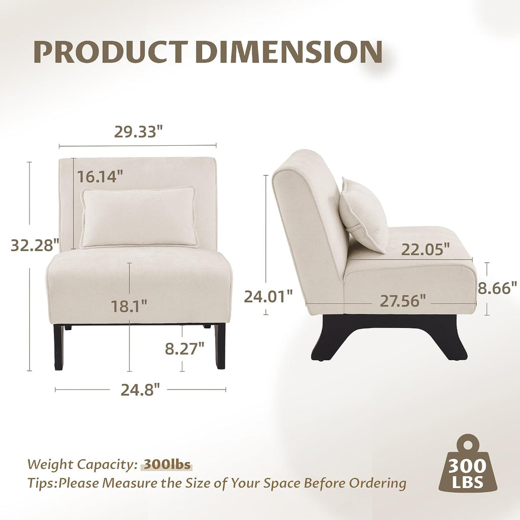 Armless Accent Chairs Set of 2 Upholstered Living Room Side Chairs