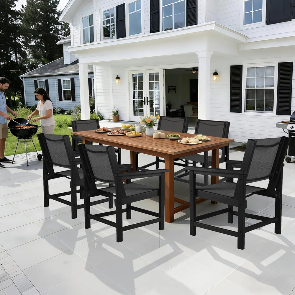 LZRS Dining Chairs,HDPE Outdoor Chairs Set of 4, All Wather Heavy Duty with C...