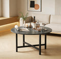 FAMIDGE Coffee Table, 23.6" Round Coffee Table, Gray Living Room Tables