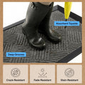 GORILLA GRIP WeatherMAX Door Mat, Indoor Outdoor Use, 35x23, Gray Diamond
