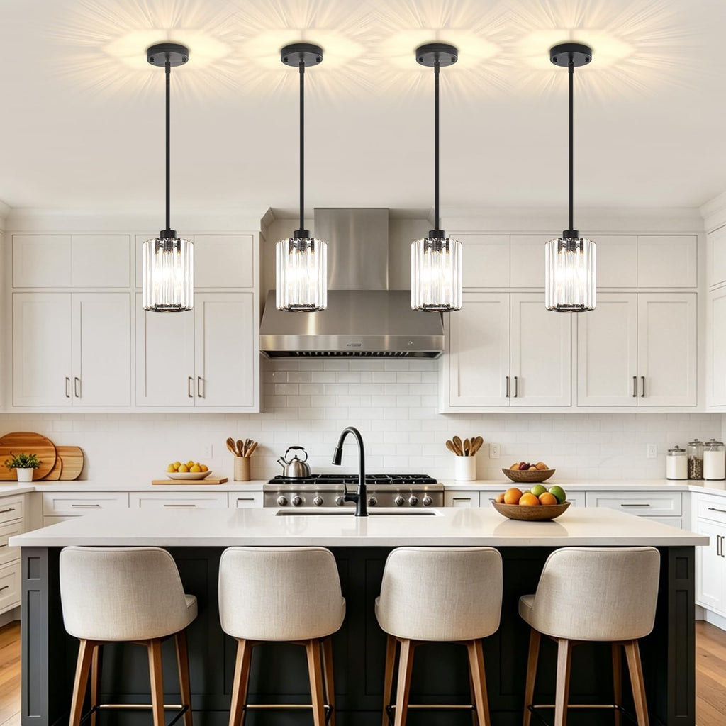 Black Pendant Lights Kitchen Island Modern Crystal Hanging Pendant Light
