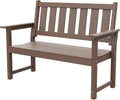 50" HDPE Outdoor Bench Weatherproof Patio Seating, Mocha Brown
