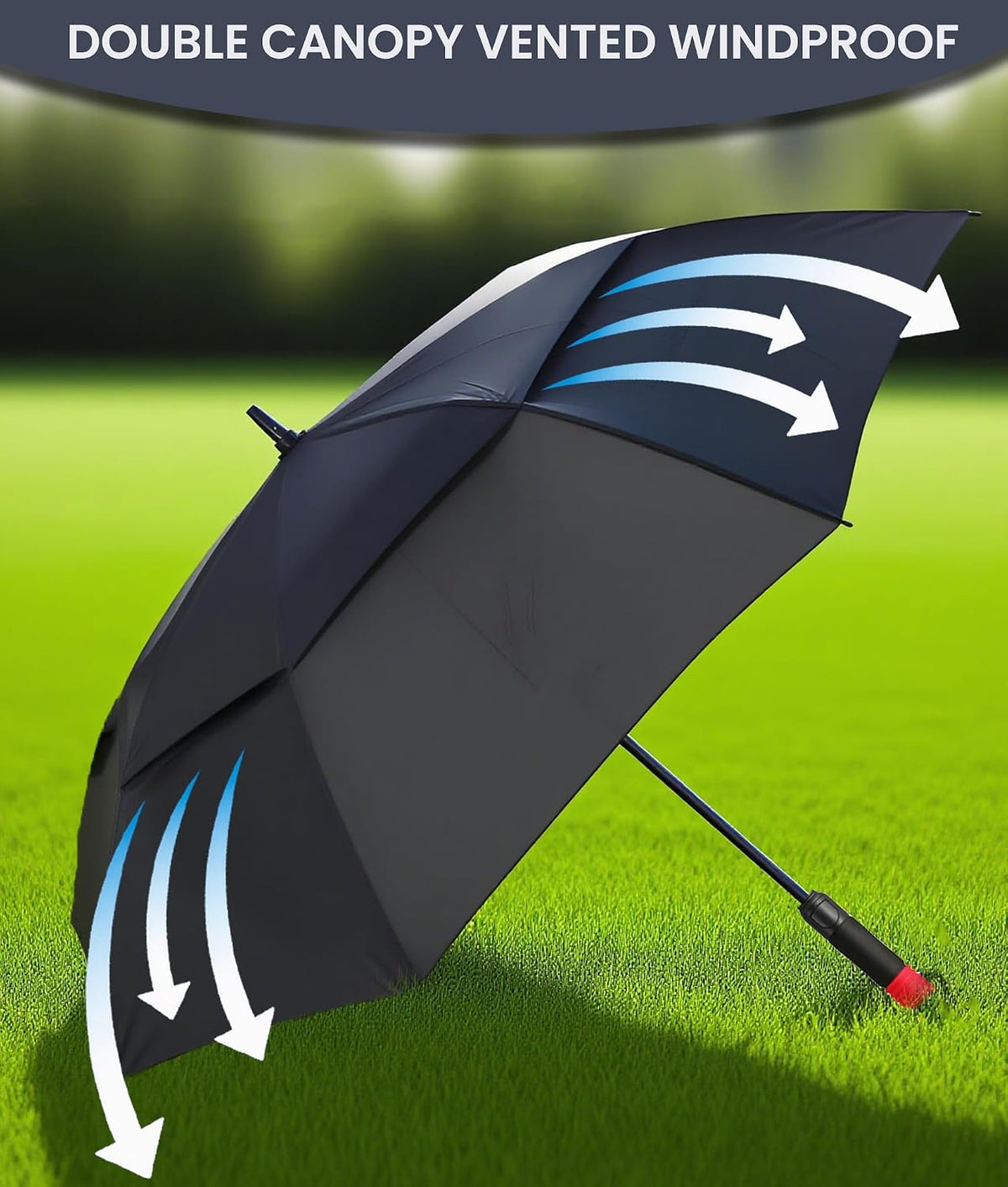 siepasa 62/68/72 inch large golf umbrella windproof waterproof, close-up detail