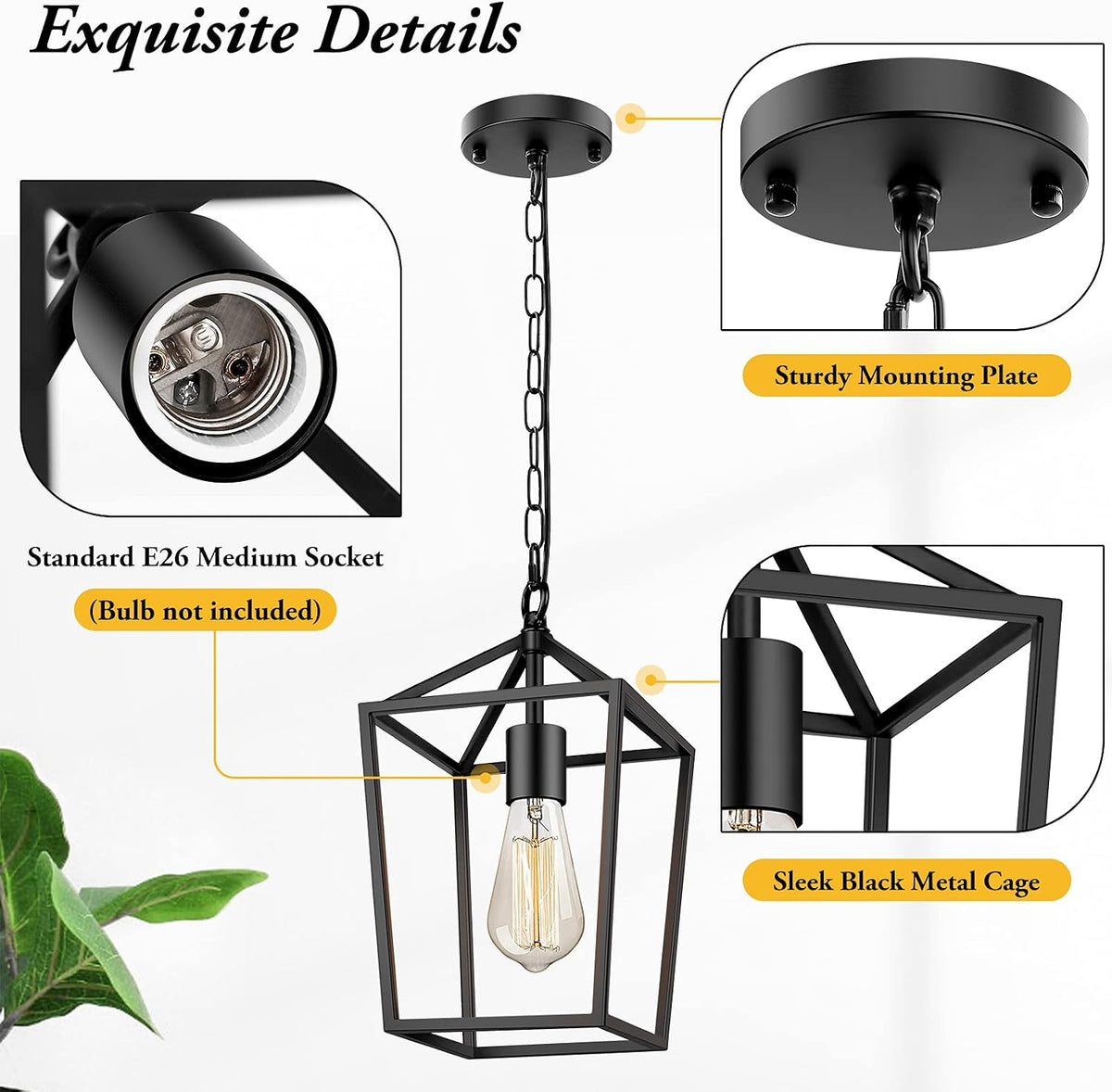 beslowe farmhouse pendant light for kitchen island, modern, side view