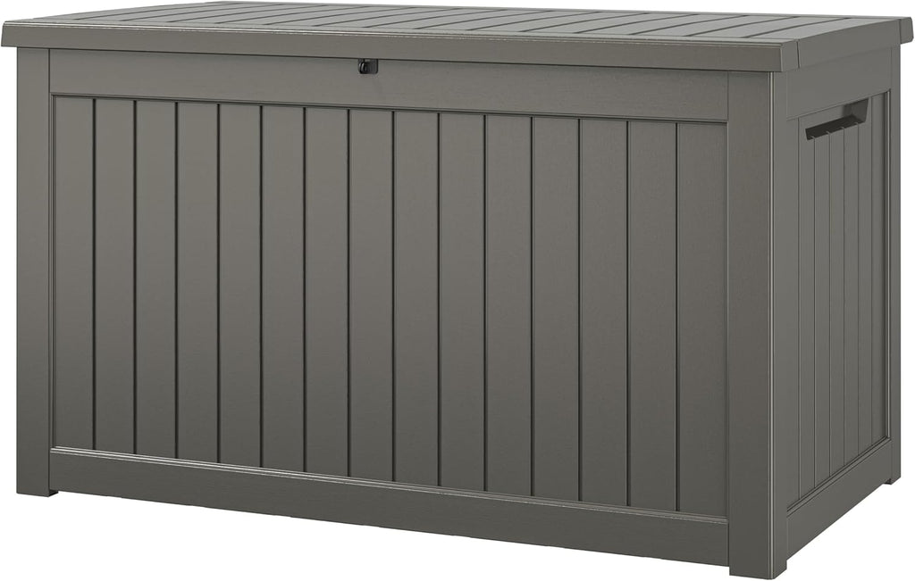 270 Gal Deck Box,Outdoor Storage Box Waterproof Lockable,Gas Lift,Grey