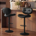 VASAGLE Bar Stools Set of 2, Height Adjustable Swivel Chairs, PU Leather