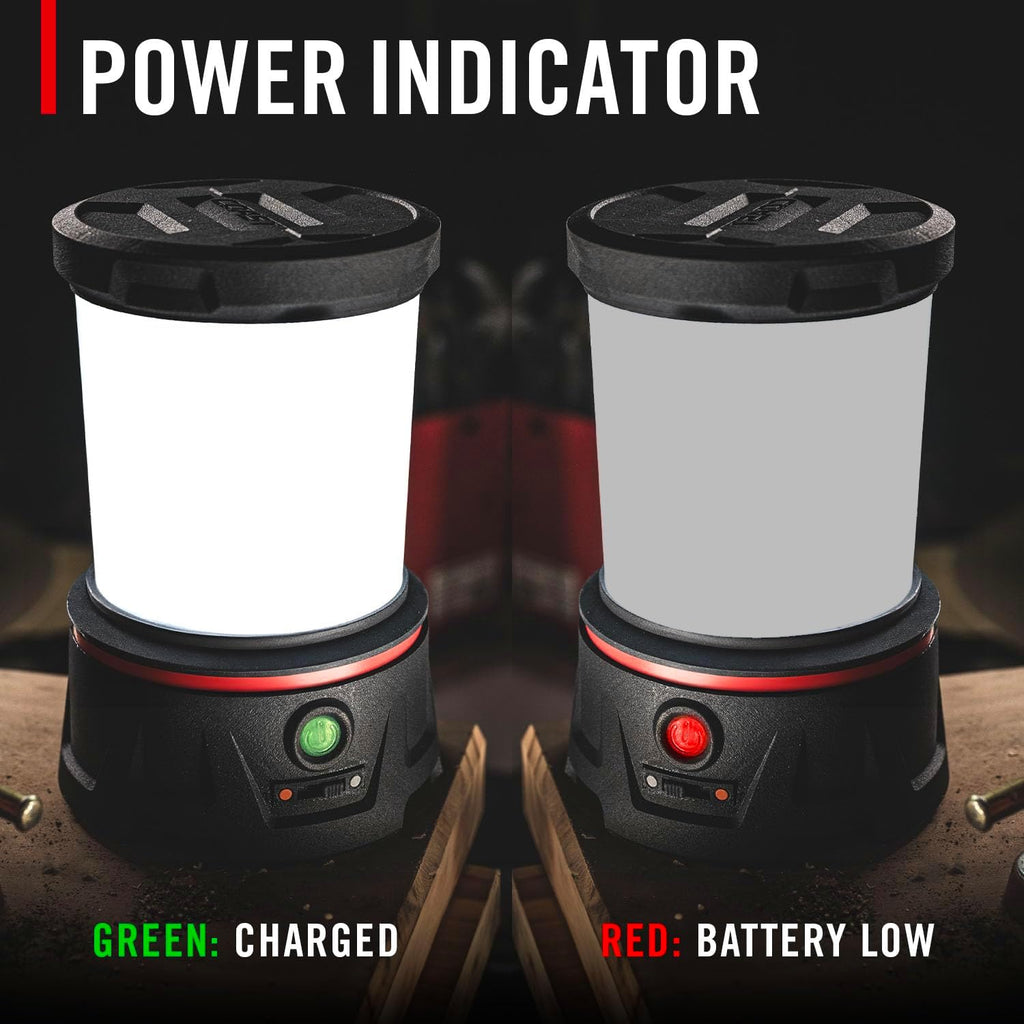 COAST EAL40R 2500 Lumen Rechargeable Emergency Camping Lantern with Red Flashing Mode, Carabiner, Diffuser, Foldeable Handle, Moonglow™ Low Mode, Illuminated Power Button, USB-C Power Bank