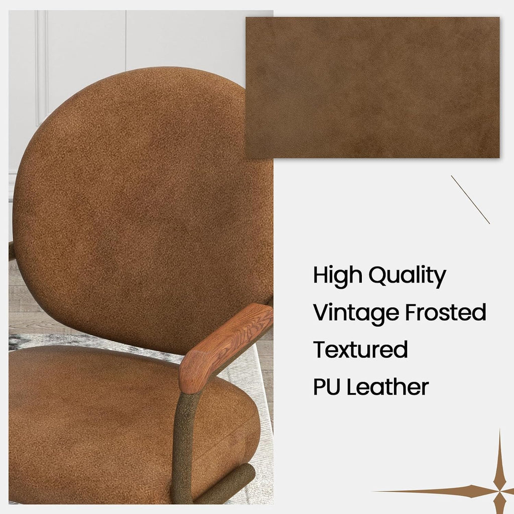 Chromcraft Bailey 2pc Swivel Tilt Kitchen Dining Chair - Camel-Walnut