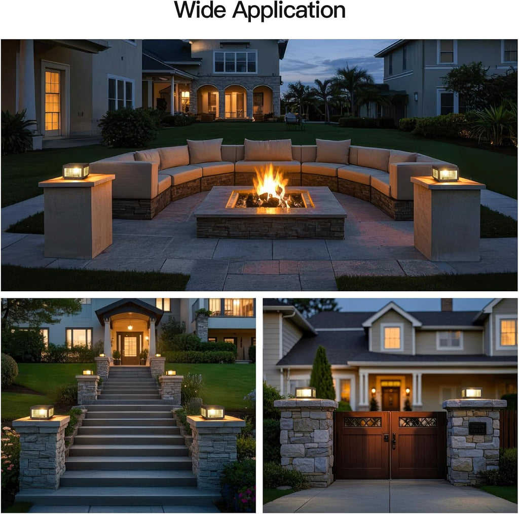 MVBT Outdoor Post Lights Hard Wired, 9.8" Glass AC100-240V Column Light