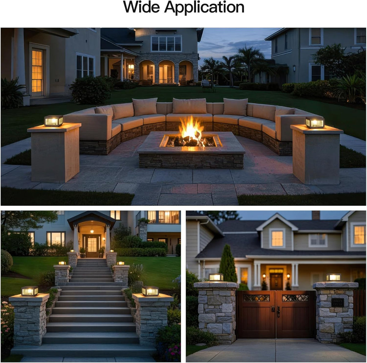 MVBT Outdoor Post Lights Hard Wired, 9.8" Glass AC100-240V Column Light