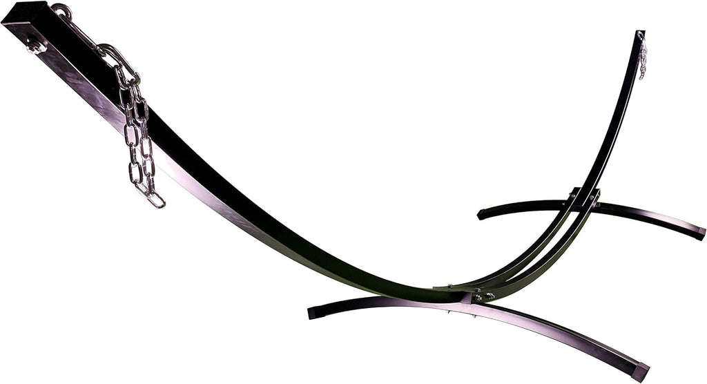 15 Ft Indoor/Outdoor Powder Coated Galvanized Steel Arc Hammock Stand. Strongest Supports Single/Double Hammock Bed.(Black)